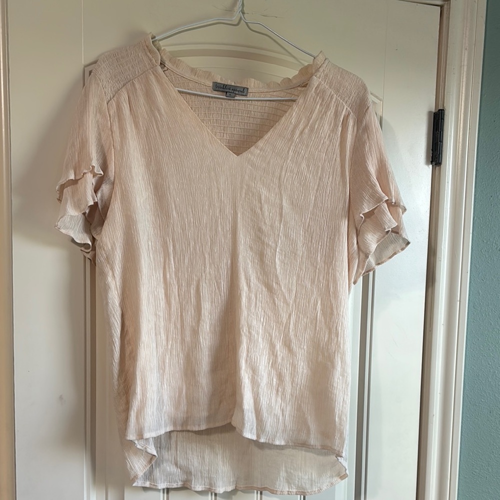 Tan Ruffled Blouse